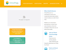 Tablet Screenshot of clinicaltrials.com